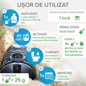 Curățător bio-enzimatic pentru STAŢIA DE EPURARE individuală 500g